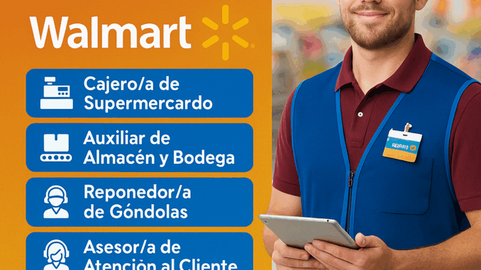 🛒 Supermercado Walmart abre nuevas vacantes: empleo estable y con oportunidades de crecimiento